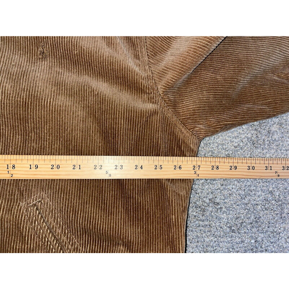 VINTAGE Polo Ralph Lauren Corduroy Bomber Jacket Mens XL Brown Flannel Lined Red - Picture 9 of 13